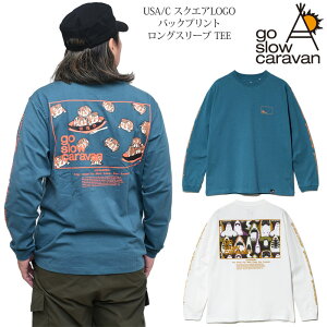 �S�[�X���[�L�����o�� go slow caravan T�V���c ���� ����T �����Y USA/C �X�N�G�ALOGO�o�b�N�v�����g �����O�X���[�uTEE 351902 2025AW �y���z2510wann[M�� 1/1]�y�ԕi�����E���b�s���O�s�z