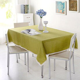 LAIKOR テーブルクロス テーブルカバー 無地 アウトドア キャンプ用 シンプル リンネル リネン 耐熱 長方形 6色