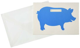 チクノライフ 豚の貯金箱メッセージカード SPARTUTE PIGGY BANK ブルー 15×10.5cm TS6271