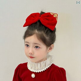 ヘアーアクセサリー 女子 キッズ 子供 赤 発光 リボン ヘアピン 赤ちゃん 年 帽子 頭 後ろ 年 挨拶 ヘアピン