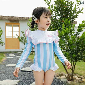 キッズ 水着 女子 かわいい プール ビーチ リゾート 子供 女子 長袖 日焼け防止 韓国 夏 赤ちゃん