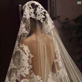 ブライダル アクセサリー ウェディング パーティー 結婚式 花嫁 婦 小物 ベール メイン ドレス ロングテール フランス 宮殿 レトロ レース ヒジャブ