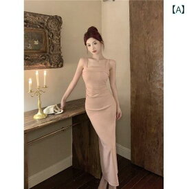 レディース ファッション お姫様 優しい フレンチ ユニーク 美しい プリーツ 魅惑 ホルターネック チューブ トップスス ドレス