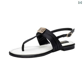 サンダル レディース ファッション サテン 夏 フラット 靴