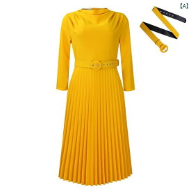 レディース ファッション 9 エレガント プリーツスカート エレガント 無地 大きめサイズ ドレス