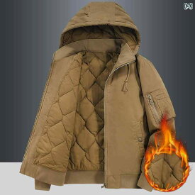 メンズ ファッション 冬 厚手 綿 コート 取り外し 可能 フード カジュアル 防寒 綿 ジャケット 暖かい 綿 ジャケット