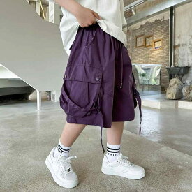 キッズ 男の子 ズボン パンツ 夏 ファッション カジュアル 薄手 カーゴ 大きめ ゆったり 子供