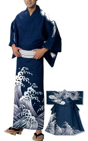 絵羽ゆかた　濃紺【日本の歳時記】盆踊り浴衣 おそろい浴衣 町内浴衣 名入れ浴衣
