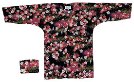 オリジナル鯉口シャツ　【黒系桜　砂子アクセント】国産でこの価格　コロナ前に大人気だったオリジナルシリーズの2026年番です。基本的に追加生産はありません。祭りのシャツ、居酒屋シャツ、魚河岸シャツ、焼き鳥屋さん、インバウンド飲食店に大人気