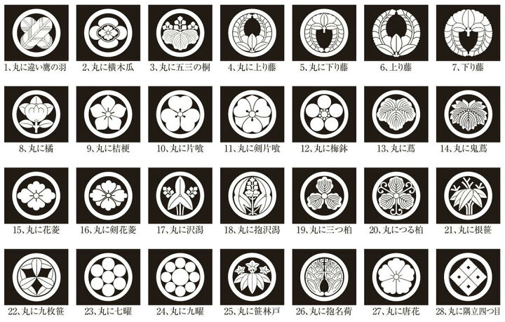 楽天市場】貼紋6枚1組 着物の定番家紋が簡単に！（黒地用紋）[メール便 