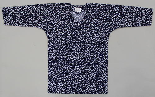コダワリの濃紺：唐草鯉口シャツ大人　人気の鯉口シャツです