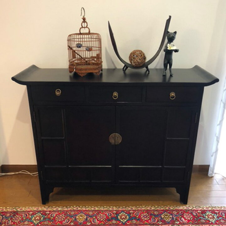 楽天市場】(3引出し+観音扉 チェスト W120 D40 H92)アジアン家具 
