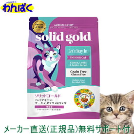 【クーポン有】 ソリッドゴールド インドアキャット 1kg サーモンヒラマメ＆リンゴ 猫 キャットフード 毛玉ケア 安全 無添加 食物アレルギー ヘルシー 皮膚 痒み KMT ドライフード 他お試しフードサンプル有 ALE