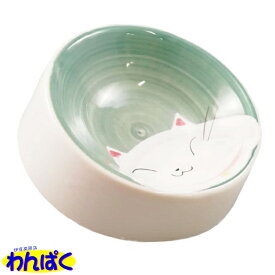 【月間優良ショップ8回受賞】【クーポン有】 貝沼産業 猫の耳 Mタイプ 青 化粧箱入り 食器 瀬戸物 手作り 伝統工芸品 小型犬用 猫用 ペット用 動物用 他お試しフードサンプル有 ALE