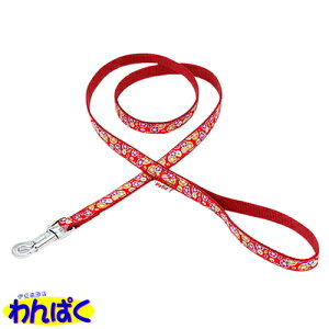 【クーポン有】 ペティオ 犬雅 桜と菊リード S レッド 小型犬 お散歩 迷子防止 和柄 おしゃれ 他お試しフードサンプル有 AME