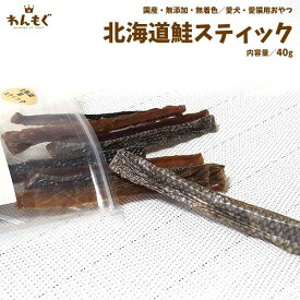 犬　おやつ　無添加　国産　北海道鮭スティック　40g　猫　わんもぐ　安心安全　こだわり　ヘルシー