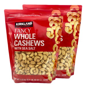 �J�[�N�����h ���� �J�V���[�i�b�c 1.13kg x 2�� KIRKLAND Signature FANCY WHOLE CASHEWS with SEA SALT ��e�� 40oz �R�X�g�R