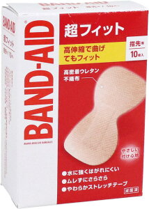 バンドエイド 超フィット (4) 指先用 10枚入 3.9×6.8cm(パッド部1.3×3cm)【在庫限り】