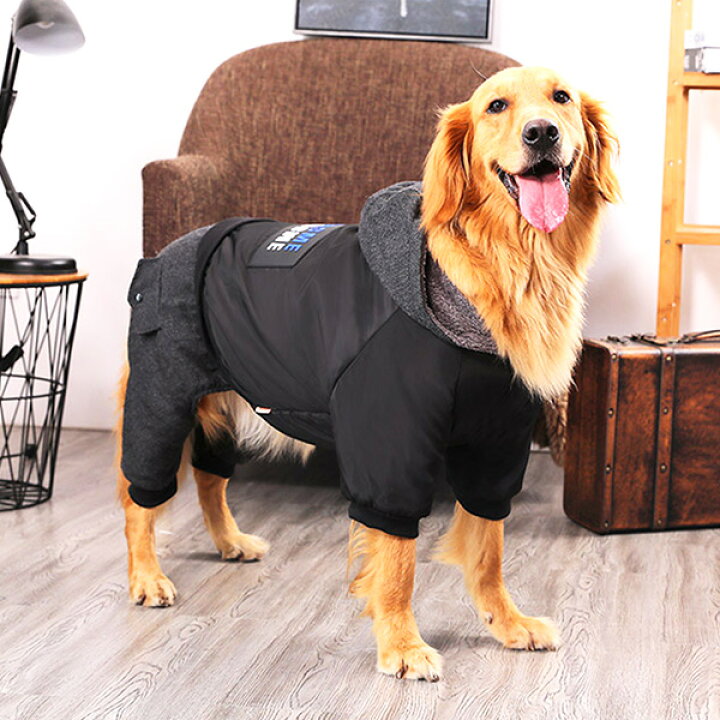 楽天市場 犬の服 ロンパース つなぎ 大型犬 中型犬 ジャケット 裏ボア 暖かい おしゃれ かっこいい ゴールデン フライトジャケット 送料無料 Wanwan Square Garden