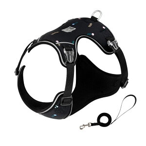 Truelove 犬 ハーネス リードセット 小型犬 中型犬 快適スパンデックス ナイロン 全5色 3M反射素材 軽量 通気性 柔らかい 内側メッシュ 装着しやすい おしゃれ 軽い 猫 ペット 脱げない 抜けない