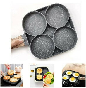 目玉焼き フライパン 4穴卵フ ライパン ガス対応 お手入れ簡単 丸型 目玉焼き用 IH対応 フライパン 焦げ付き防止 アルミ合金製 家庭用 業務用