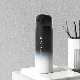 水筒 スポーツボトル 750ml ブラック 真空断熱 保冷 保温 魔法瓶 ステンレスマグ 軽量 直飲み 漏れ防止 女の子 男の子 ポータブル 高い人気 すいとう 炭酸対応 グラデーション ホワイト 7