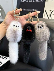 キーホルダー ぬいぐるみ もこもこ かわいい 車 ファー キーチェーン バッグ ペンダント ファーアクセサリー 小さい 子供 プレゼント