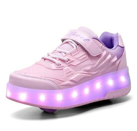 ローラーシューズ ローラースケート LED灯付き　光るシューズ 光る靴　キッズ/大人　メンズ 　靴 女の子 男の子　子供用運動靴 スポーツ 男女兼用 スニーカー ギフト　プレゼント　2輪　光る