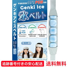 【送料無料】 アイスベルト Genki Ice 18度PCM おでこ用 熱中症 対策 風邪 頭痛 頭ひんやり 冷却グッズ 冷却シート ネッククーラー 冷感 発熱 熱冷まし プレゼント スポットクーラー クール アイス 大人子供兼用