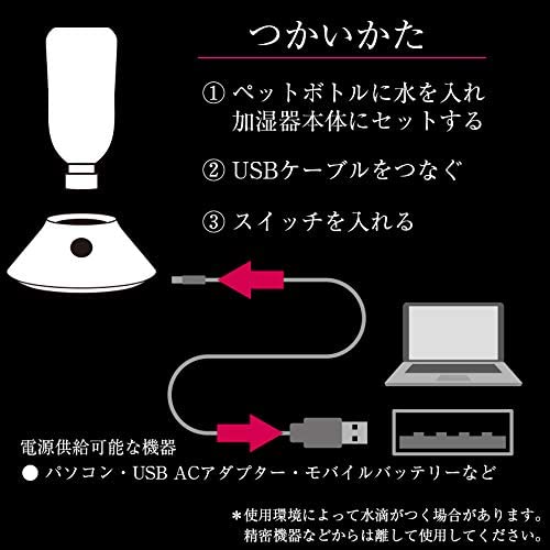 ヒーローグリーン 卓上加湿器 超音波式 ペットボトルタイプ USB給電式 HM-1002 | ワントス