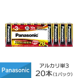 乾電池 単三 アルカリ パナソニック Panasonic 単3形 LR6XJ/20SW 20本