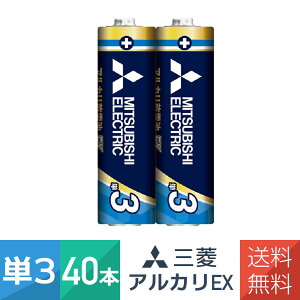 アルカリ乾電池 単3形 2本パック 20個セット(40本)LR6EXR/2S 日本製 POWER アルカリ EXシリーズ 三菱電機