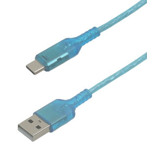 充電 ケーブル TypeC USBC タイプC Type-C Type-A USB クリアカラー 1m スケルトン 透明 PD対応 急速充電 データ転送