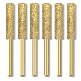 軸付ダイヤモンド砥石 6本セット 抜群の切れ味を発揮 チェーンソー目立て機用替え砥石 シャンク3mm 円筒形 研ぎやすい （φ4mm×3mm/φ4.8mm×3mm/φ5.5mm×3mm）