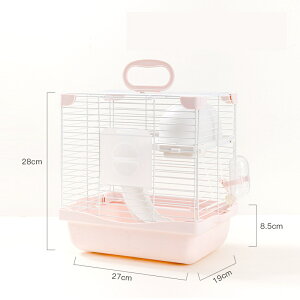 ハムスターケージ ペットケージ 小動物ケージ 金網タイプ 室内飼育 Loftの2層構造 給水器 餌入れ 隠れ家付き 通気性 分解して洗える お手入れ簡単 コンパクト 軽量 脱走防止 おしゃれ 手提げ