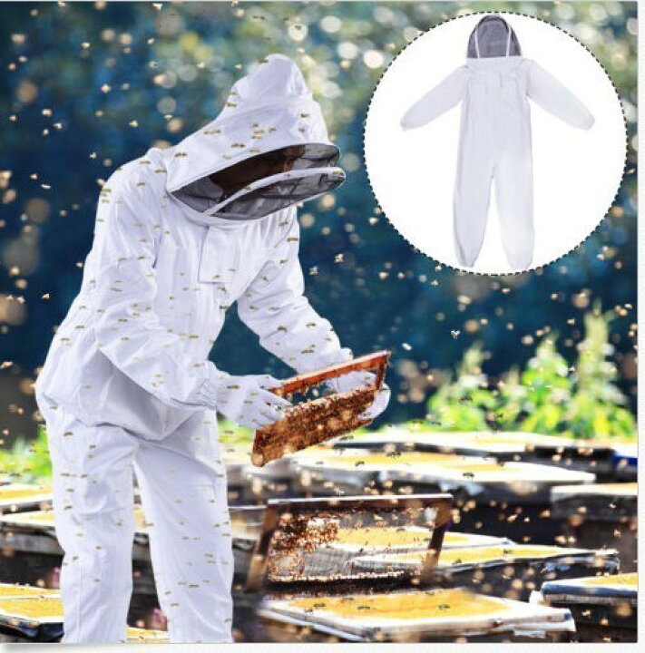 楽天市場】養蜂用 防護服 薄手 蜂防護服 養蜂 防護服 一体式 フェイス  