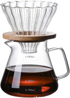 【3点セット】 コーヒー ドリッパーセット ガラス製 目盛り付き 2～4人用 ドリッパー コーヒードリッパー…