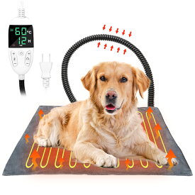 ペット用ホットカーペット ペット電気毛布 犬猫兼用 ペットヒーター 9段階温度調節 猫 ホットカーペット 4段階タイマー機能 30〜60°C 猫用ホットカーペット 防水 過熱保護 ペット用ヒーター 暖房器具 犬/猫/小動物対応 恒温機能 噛み癖対策 寒さ対策
