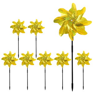 鳥よけグッズ 鳩よけグッズ 8個 害鳥対策 風車の形 簡単設置 景観を損なわず 鳥対策グッズ (太陽光を強く反射することで鳥を脅かして寄せ付けません) 鳥獣害対策 バルコニー、芝生、庭園、