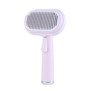 ペット用ブラシ 猫用ブラシ 犬用ブラシ ペット ヘア クリーナー ブラシ、脱毛ボタン付きマジック ペット コーム マッサージ 痛くない 丸洗い可能 皮膚に優しい 犬猫通用 ピンクです