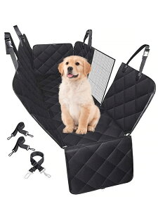 ペット用 ドライブシート 汎用 全車種対応 車ペットシート 犬猫兼用 後部座席 通気性 安全メッシュ付き 防水 汚れ防止 取り付け簡単 滑り止め 安全ベルト付き 折り畳み式