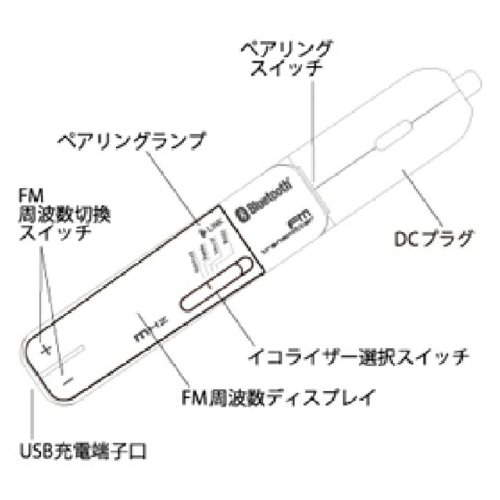 KD-171 Bluetooth FMトランスミッター イコライザー付き USB1ポート 2.4A カシムラ  FM トランスミッター  充電機能付トランスミッター 音楽再生 カーステレオ fmトランスミッター シガーソケット 高 : WAOショップ