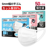 TERUKA マスク 立体型 ホワイト 個包装 175mm 使い捨てマスク