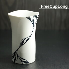 砥部焼 おしゃれ 【フリーカップ ロング】 焼酎カップ ビアカップ モダン 白黒 竜青ブラック 窯元 和将窯 Washo-105