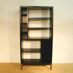 オープンシェルフ 幅85cm ホワイトオーク材 黒塗り ブラック 棚 ディスプレイボード ラック 飾り棚 キャビネット 和モダン 和風モダン 楠年輪 家具工房 おしゃれ おすすめ diy 人気 通販 日本