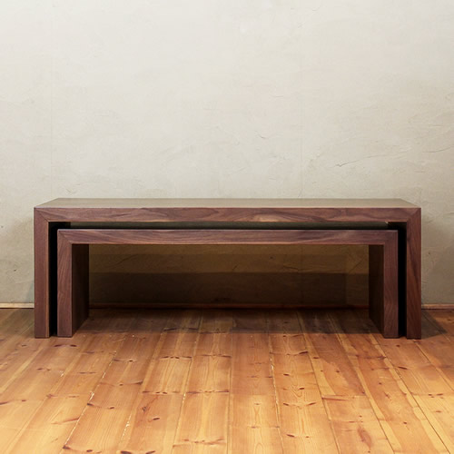 楽天市場】ネストテーブル 幅120cm ウォールナット材 入れ子テーブル 