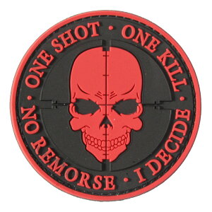 PVC�x���N�����b�y�� One Shot One Kill No Remorse I Decide �� �c8cm ��8cm