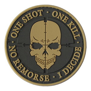 PVC�x���N�����b�y�� One Shot One Kill No Remorse I Decide �D �c8cm ��8cm
