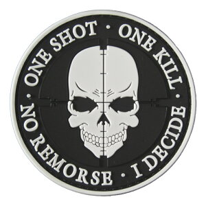 PVC�x���N�����b�y�� One Shot One Kill No Remorse I Decide �� �c8cm ��8cm