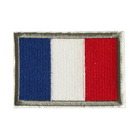 アイロンワッペン 国旗 フランス 灰枠 縦5.2cm 横7.7cm